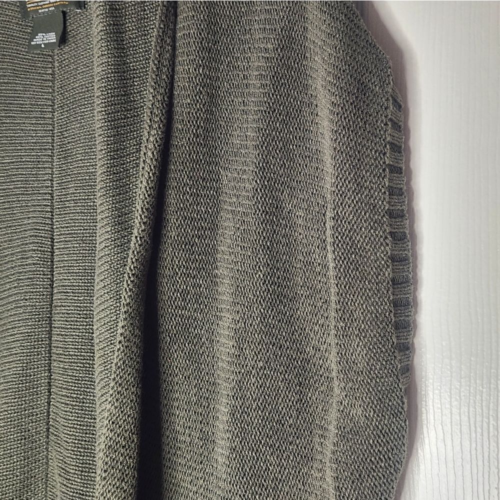 Eddie Bauer L Olive Green Knitted Pockets Shrtslvs Women’s Opened Cardigan Vest - Picture 9 of 12